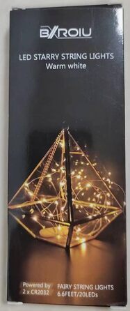 Мікро світлодіодних гірлянд з батарейкою CR2032 на сріблястому дроті довжиною 2 метри для вечірки, саду, Різдва, Хеллоуїна, весілл