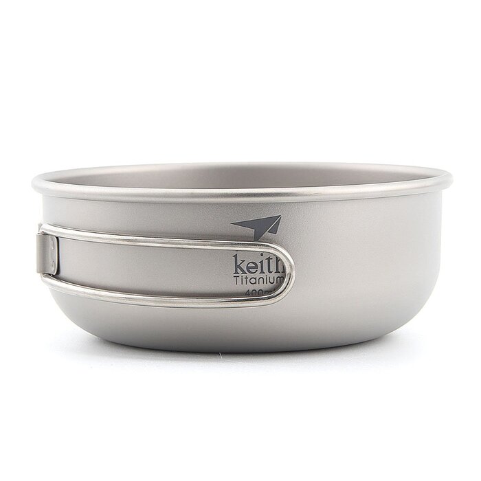 Титанова миска Keith, 300 мл 600 мл, надлегка, кемпінговий посуд, миски для пікніка, портативна, складна ручка (Ti5324-400 мл)
