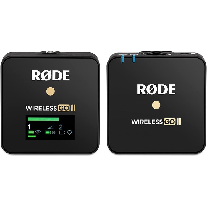 Ультракомпактна бездротова двоканальна мікрофонна система RØDE Wireless GO II Single з вбудованим мікрофоном, вбудованою функцією