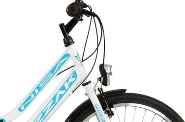 Дюймовий міський велосипед, велосипед для дівчаток, дитячий велосипед, жіночий велосипед, 21 передача, розмір рами приблизно 42 см, білий/бірюзовий, новий - 051, 24-