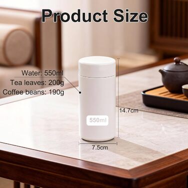 Чайник з нержавіючої сталі, чайники для розсипного чаю (200 г) з герметичними подвійними кришками, круглий кавник для зберігання чаю, кави, цукру, какао, спецій на кухні та в побуті