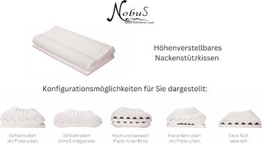 Подушка для шиї BCS Home&Sleep, ортопедична подушка, регульована по висоті 50x30 см, від болю та напруги в шиї, чохол з тенселу, який можна прати та дихає