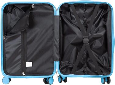 Валіза-тролей Cespara з твердим корпусом для ручної поклажі, з сучасним малюнком - колір світло-блакитний - розмір M