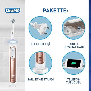 Електрична зубна щітка Oral-B Genius 9000 Ротаційна/Коливальна/Пульсуюча Рожеве Золото