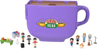 Коробка Polly Pocket Friends - кавова чашка Central Perk, 6 головних героїв, 9 аксесуарів, 3 локації Friends, преміальна упаковка,