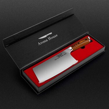 Рубаючий ніж шеф-кухарський ніж 7 дюймів, китайський кухонний ніж, рубаючий ніж з нержавіючої сталі з гострим лезом і ручкою з пак