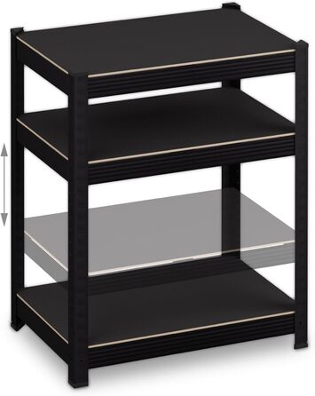 Надміцний стелаж Relaxdays, ВxШxГ 150x60x40 см, 1250 кг, 5 полиць, сталь, полиця для зберігання в підвалі, гаражі, вставного типу, чорний