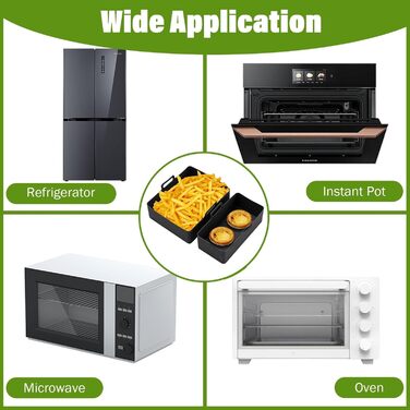 Аксесуари для фритюрниці Lifemaison 8PCS для Tefal EY9018 5.2/3.1 L, Cecotec Cecofry DuoSize 9 л 5.5/3.5 л, Salter EK5729, два розміри з подвійними ящиками, подвійні аксесуари з силіконовою формою для фритюрниці Black