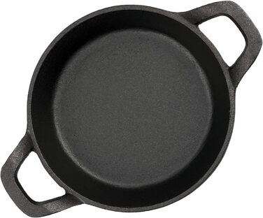 Чавунна сервірувальна сковорода з дерев'яною основою Ø 16 см вже запечена - попередньо приправлена чавунні сковороди-гриль, сервір