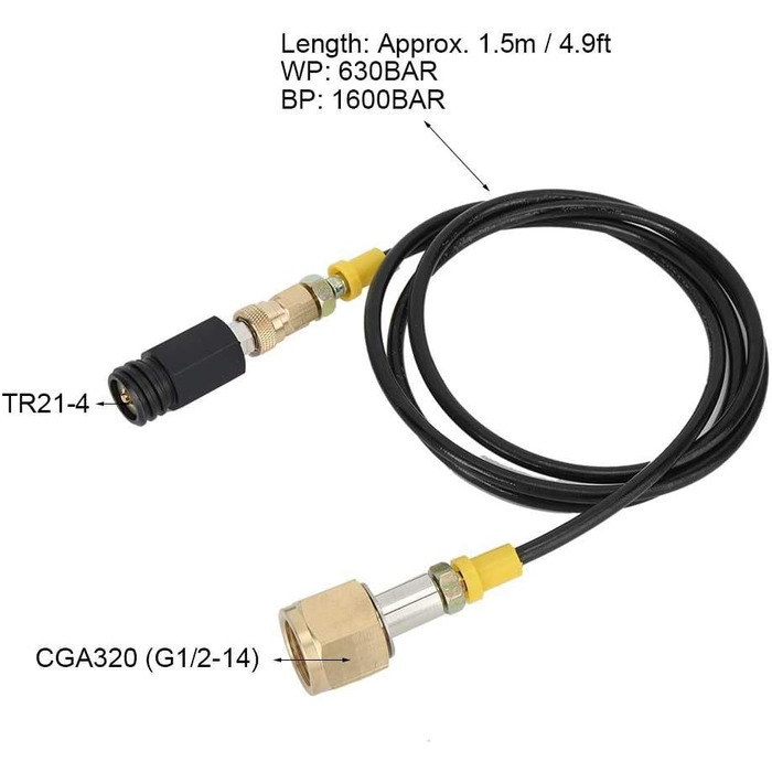 М W21.8-14 DIN477 Адаптер бака CO2 Комплект шлангів високого тиску для соди Аксесуари для домашнього офісу - насолоджуйтесь газованою водою вдома, 1,5