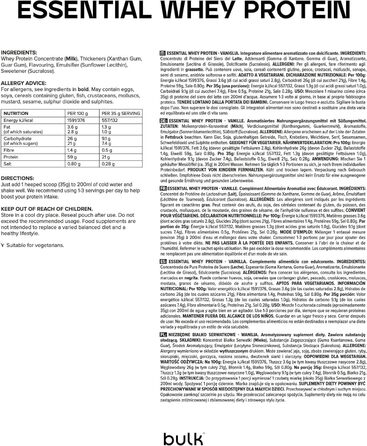 Протеїновий порошок Bulk Essential Whey Protein, ваніль, 2,5 кг