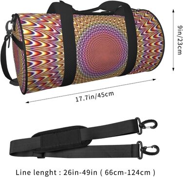 Спортивна сумка, дорожня сумка, спіральний візерунок, оптична ілюзія, з принтом, сумка на нічліг, чорна, універсальний розмір, сумка для подорожей