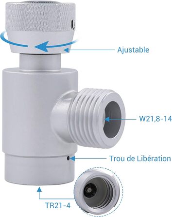 Адаптер циліндра CO2 NICREW, саморобний регулятор пивної кеги TR21.4 до W21.8, аксесуари для резервуара з вуглекислим газом CO2 для машини виробника газованої води