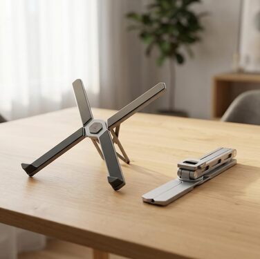 Підставка для ноутбука X-Stand Plus Регульована висота 70340 мм Міцний алюмінієвий тримач для ноутбука, ергономічна та нековзка Складана та мобільна Для MacBook, ноутбуків та планшетів 1117 дюймів, сірого кольору