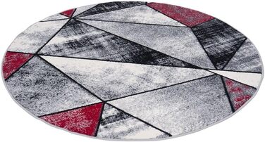 Дизайнерський килим Pergamon Сучасна вітальня Спальня Їдальня Короткий ворс Блискучий Сірий Червоний Магія Круглий 120 см Круглий
