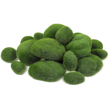 Мохові кульки штучний мох, штучні мохові камені зелені мохові кульки штучні мохові камені, куля з садового моху своїми руками, невеликі мохові камені, декоративні штучні камені для казкових садів і крафтових тераріумів, 15 шт.
