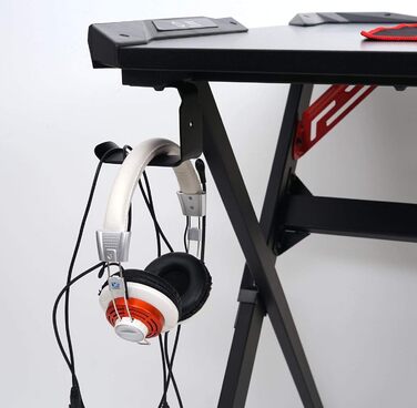 Письмовий стіл Mendler HWC-F11, комп&39ютерний стіл, молодіжний стіл, ігровий стіл, 120x75 см, чорний колір MVG