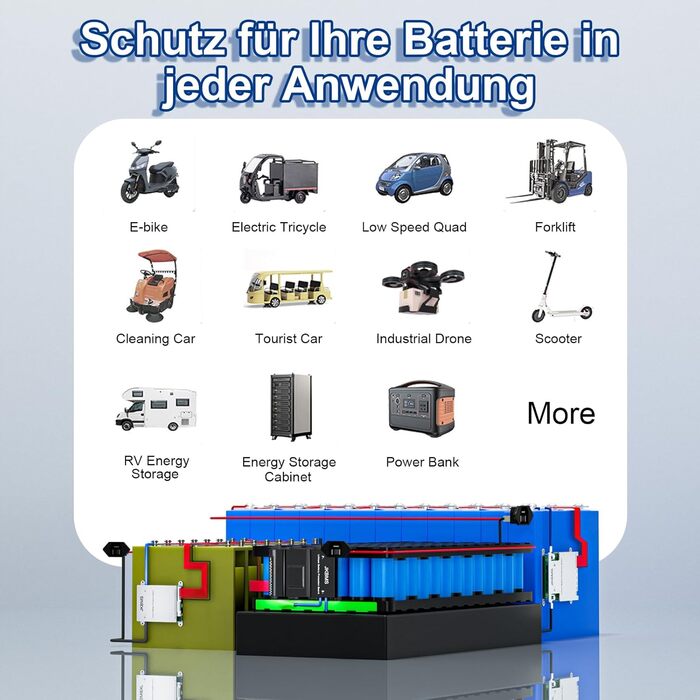 Розумна система керування будинком (BMS) 4S-8S 12V-24V 300A 2A з активним балансуванням, вбудованою платою захисту акумулятора Bluetooth та RS485 для літій-іонних, LiFePO4 та LTO літій-іонних акумуляторних блоків (JK-B2A8S30P) Розумна система керування бу