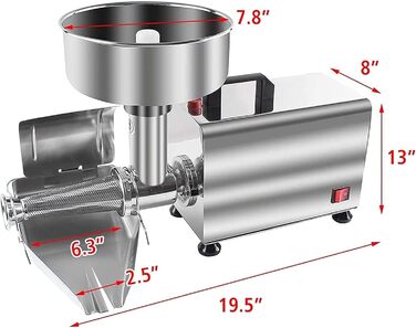 Електрична машина для ситечка для помідорів 370 Вт, Машина для подрібнення помідорів з нержавіючої сталі, Соковижималка для приготування полуничного соусу, Машина для пресування харчових продуктів для консервування томатного пюре