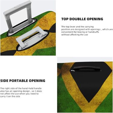 Чохол для валізи з вінтажним прапором Ямайки, міцний захист для багажу, підходить для валіз розміром 45,7 - 81,3 см, розмір XL, Чорний, X-Large