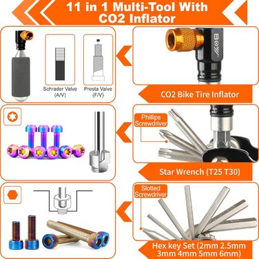 Інструменти для велосипеда MatyKit для накачування CO2 та комплект ключів із заліза