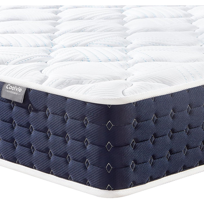 Матрац Coolvie 90x200 см Ортопедичний матрац H3 з 7-зонними пружинами Pocket Spring, висота 20 см Матраци з гелевим пінним покриттям з ефектом пам&39яті для сну на боці та на спині, сертифікований Oeko-Tex 90x200x20 см