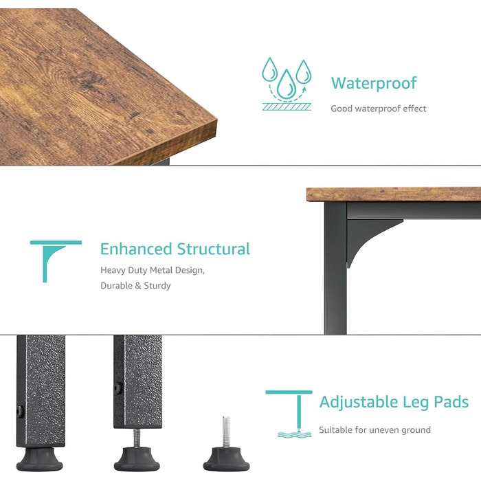 Невеликий письмовий стіл Lufeiya з 2 шухлядами, комп&39ютерний стіл, офісний стіл з полицею та сумкою для зберігання, невеликий письмовий стіл для офісу, кабінет, вінтажний коричневий, коричневий колір 39,4 дюйма