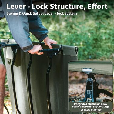 Кемпінгове ліжко Naturehike, надлегке похідне ліжко, портативне розкладне ліжко, міцне з сумкою для перенесення, кемпінговий шезлонг для наметів, для пішого туризму, дому, походів, офісу, ліжко для обідньої перерви, чорне, оновлене