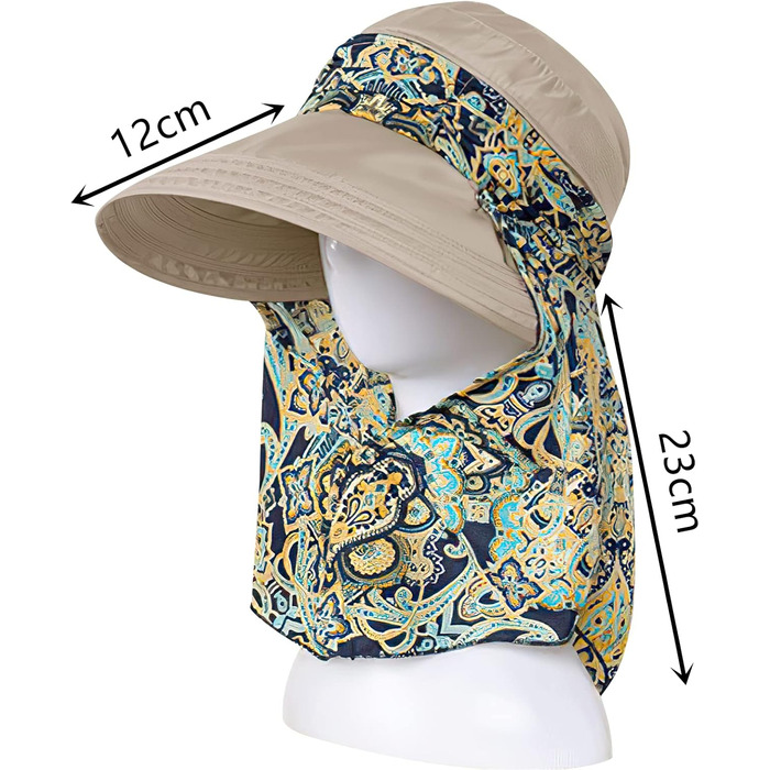 Жіночий складаний сонцезахисний капелюх KXF 2-в-1 з клапаном на шиї, дихаючий, швидковисихаючий, захист 360, козирок для спорту на свіжому повітрі, широкий козирок, захист від ультрафіолету UPF 50, капелюх для пляжної риболовлі, один розмір 4