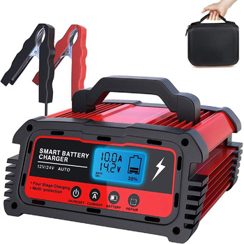 Автомобільний зарядний пристрій 12/24В 5/10/25А Зарядний пристрій Автомобільний повністю автоматичний 6-ступінчастий зарядний прис