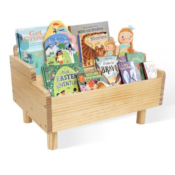 Дитяча книжкова полиця, маленька книжкова полиця Монтессорі для малюків, полиця для зберігання дитячих книг з роздільником, дерев&39яна підставка для книг для ігрової кімнати, дитячої кімнати, класної кімнати, натуральна сосна