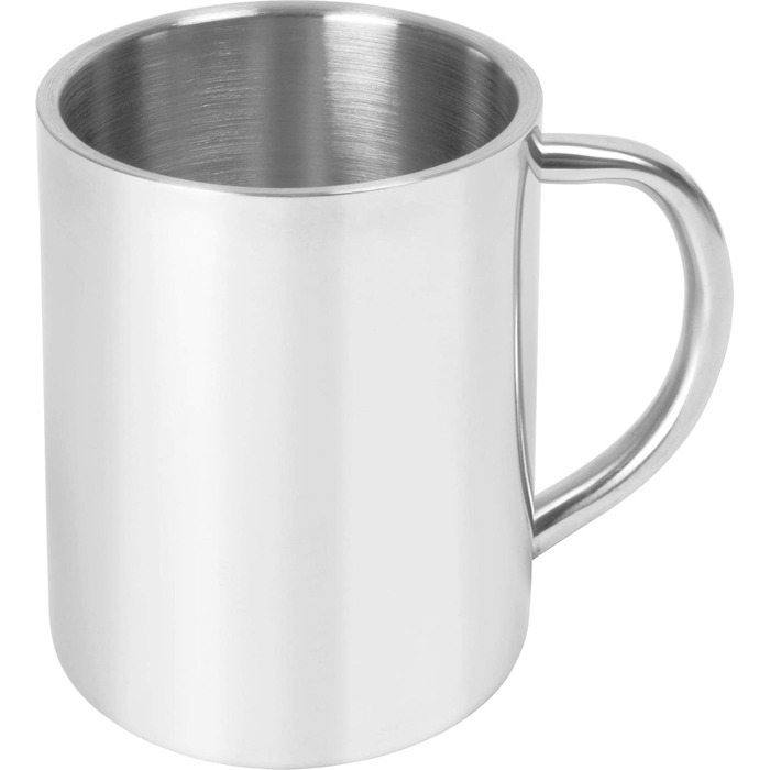 Набір посуду для пікніка та кемпінгу 8 предметів з нержавіючої сталі дорожній набір приборів, тарілка для вулиці, набір столових приборів Бундесверу (5-1), термокружка з кришкою та контейнер, відкривачка для пляшок сріблястий