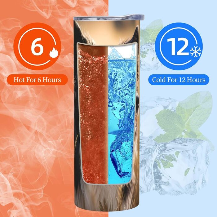 Кухоль з прямою трубочкою, дизайн Бордер-коллі, принт, дорожній кухоль, підходить для кемпінгу, офісу та дому, 590 мл