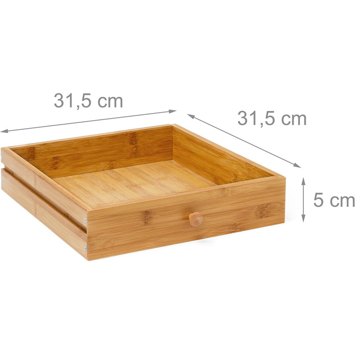 Приліжковий столик Relaxdays з бамбука з шухлядою В x Ш x Г приблизно 51,5 x 40,5 x 30,5 см. Приліжковий столик з міцної деревини, вузька тумбочка з шухлядою, невеликий столик з 2 полицями, натуральний колір, одинарний.