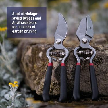 Набір садових ножиць Spear & Jackson CUTTINGSET8 Традиційний набір садових ножиць з ковадлом Вінтажний набір садових ножиць з ковадлом