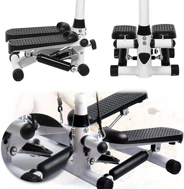 Міні-степер для домашнього використання, гідравлічний велотренажер з еспандерами та РК-дисплеєм, тихий та стабільний, тренування для ніг, рук та сідниць