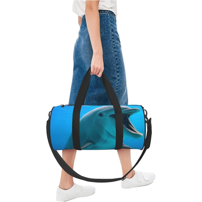 Дорожня сумка Щасливий Дельфін великої місткості, легка та міцна, ідеальний подарунок для подорожей, відпустки, ділових поїздок та іншого, Щасливий Дельфін, універсальний розмір