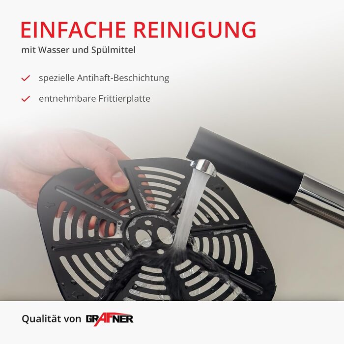 Фритюрниця Grafner XL 3,6 літра, 1200 Вт, система приготування 360, кошик для смаження з антипригарним покриттям, таймер на 30 хвилин, плавне регулювання температури до 200C, фритюрниця без жиру, фритюрниця без олії