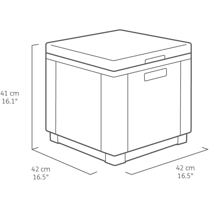 Холодильник / Бічний столик Ice Cube, Імітація ротанга, Пластик, Графіт, 218759