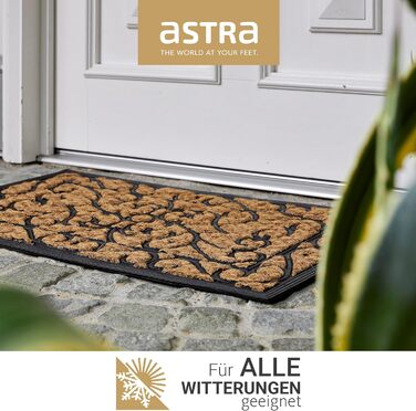 Нековзний килимок для вулиці Astra, стійкий до атмосферних впливів - вхідний килимок Coco Deluxe з гуми та кокосу, антибактеріальний - брудозахисний килимок 45x75 см, комплект з 2 шт. , рельєфний візерунок.