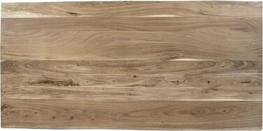 Обідній стіл SAM 200 x 100 см Rio, обідній стіл натурального кольору, масив акації, чорний металевий каркас-павук, прямі краї 200 x 100 см натуральний колір / чорний