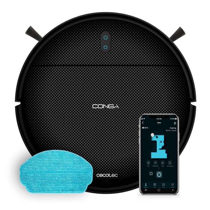 Робот-пилосос з функцією вологого прибирання Cecotec Conga M10 Advance Aqua Pro, 3000 Па