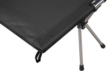 Розкладне ліжко XL, вантажопідйомність до 150 кг, алюмінієвий каркас, з сумкою для перенесення, стабільне та легке, для кемпінгу, гостей та використання на свіжому повітрі, чорне