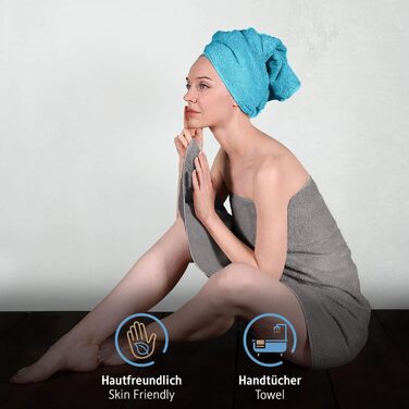 Набір Komfortec з 8 рушників з 100 бавовни, 4 банних рушники 70х140 і 4 рушники для рук 50х100 см, махровий, м'який, рушник, велик