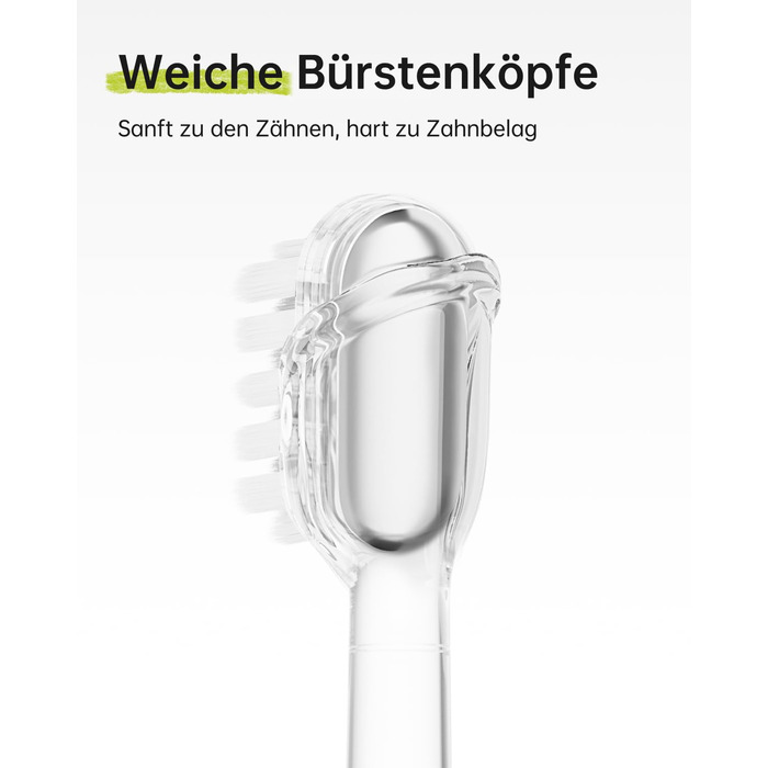 Електрична звукова зубна щітка з осциляціями та вібрацією для дорослих з додатком, 2 насадки (Зелена), (в упаковці)