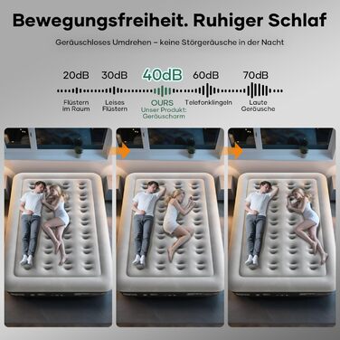 Самонадувальний надувний матрац OlarHike, гостьове ліжко, надувний матрац, намет-диван, двомісний надувний матрац, самонадувальний надувний матрац для кемпінгу або домашнього використання - 200 x 140 x 46 см стандартна висота 46 см чорний, компактний, 2 о