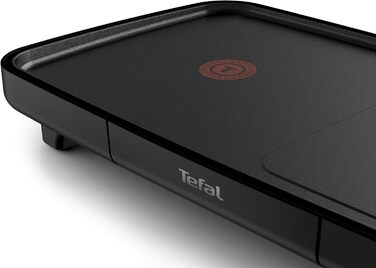 Електричний гриль Tefal Plancha Booster CB6428, 2200 Вт, збільшена робоча поверхня, Boost-зона, 6 рівнів температури, суцільна гриль-платформа, піддон для жиру, Thermo-Spot, чорний