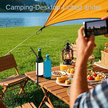 Підставка для кемпінгового ліхтаря стовп для кемпінгового ліхтаря 57 см, легко регулюється по висоті Стовпи для ліхтарів з алюмінієвого сплаву з сумкою для перенесення, світлова щогла для походів, піших прогулянок, пікніків, чорний колір