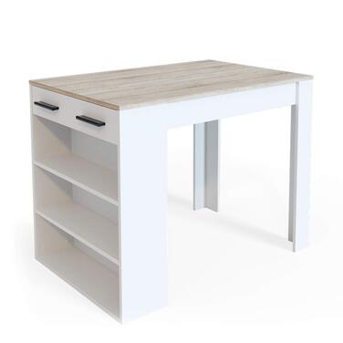 Обідній стіл Vicco Repose, барна стійка для їдальні, Сонома/Білий, 67 x 100 см Сонома/Білий Без барних стільців