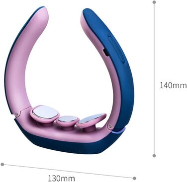 Електромагнітно-імпульсний масажер для шиї ABHI, бездротовий, з термостатичним нагріванням, 4 режими, 15 сильних сторін, портативний масажер для домашнього офісу, подорожей, рожево-блакитний